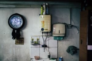 Water heater mounted on wall in a Spring TX home