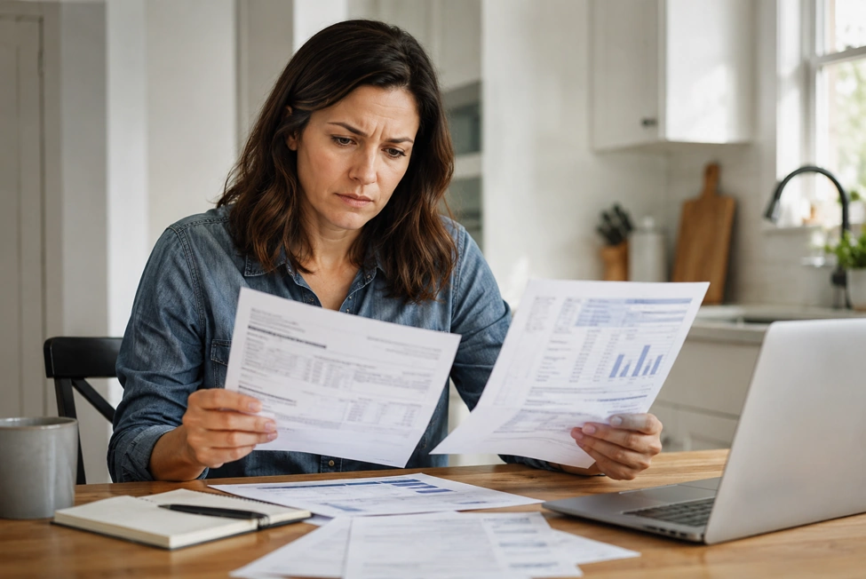 Homeowner comparing water bills